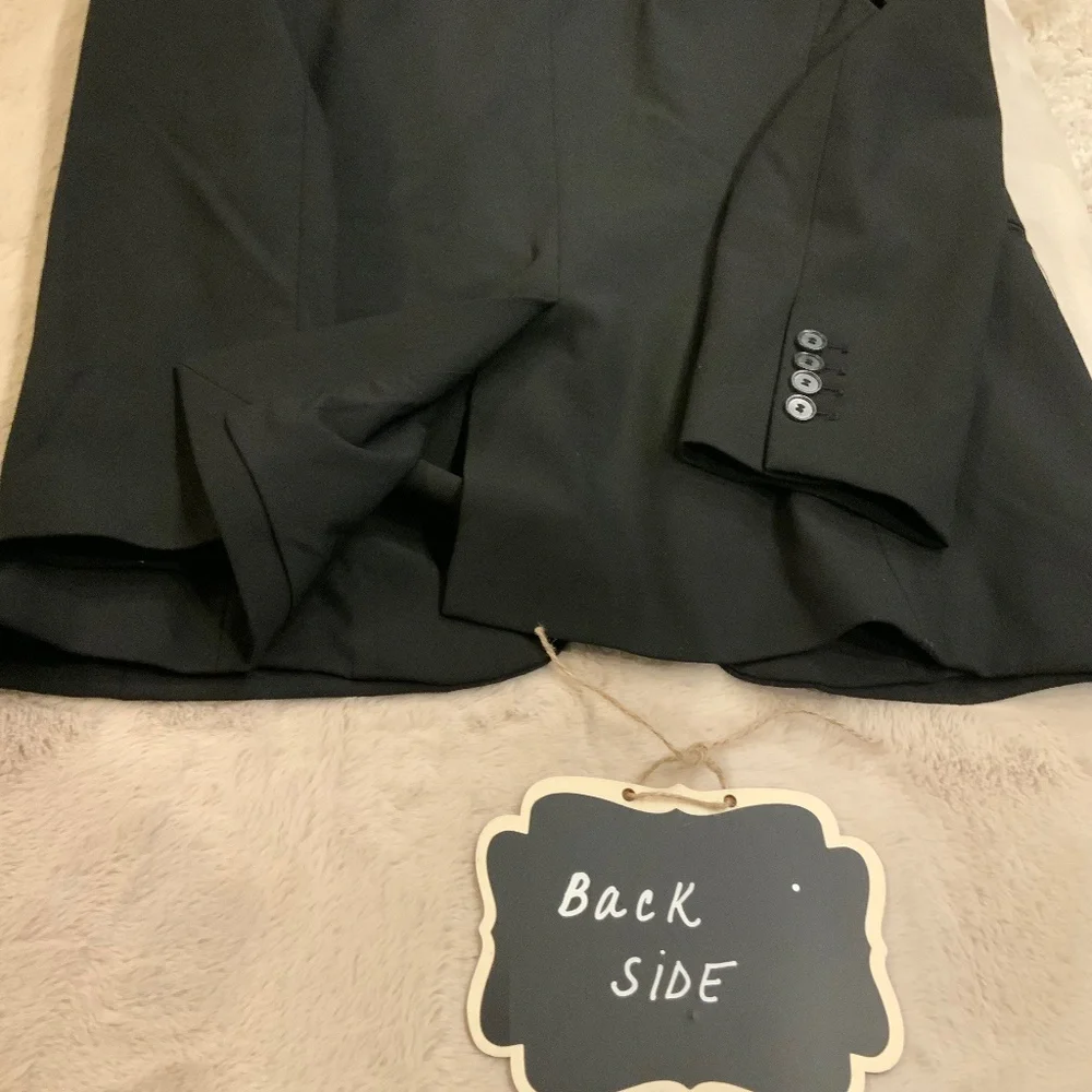 Ann Taylor Black 10 One button Blazer Quality Monochrome Minimalist Officecore